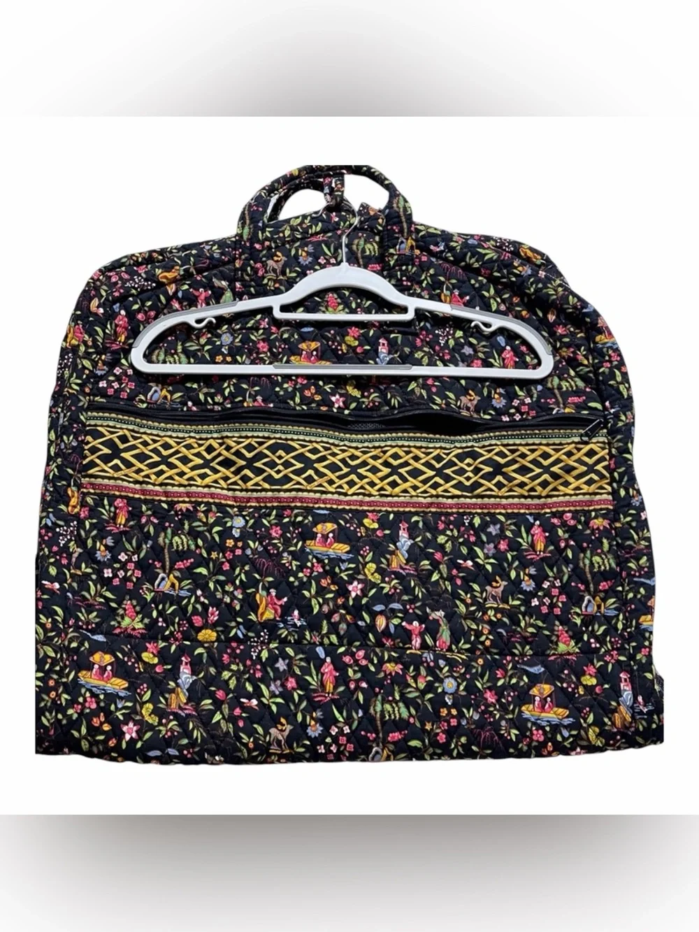 NWOT VTG Vera Bradley Retired Print Ming Black Quilted Travel Garment Bag